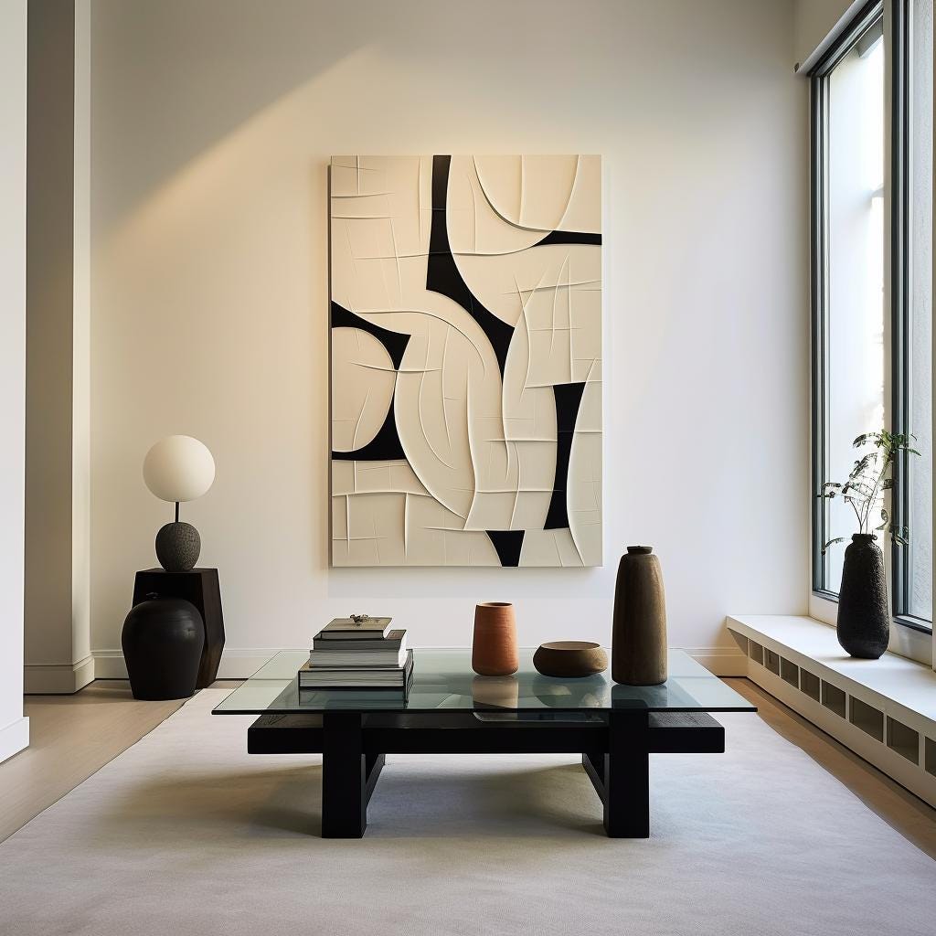 White And Black Minimalist Textured Wall Decor,Wood Carving Wall Art,3D vision,Home décor,Geometric Wall Décor,Living Room Art,Wooden Murals