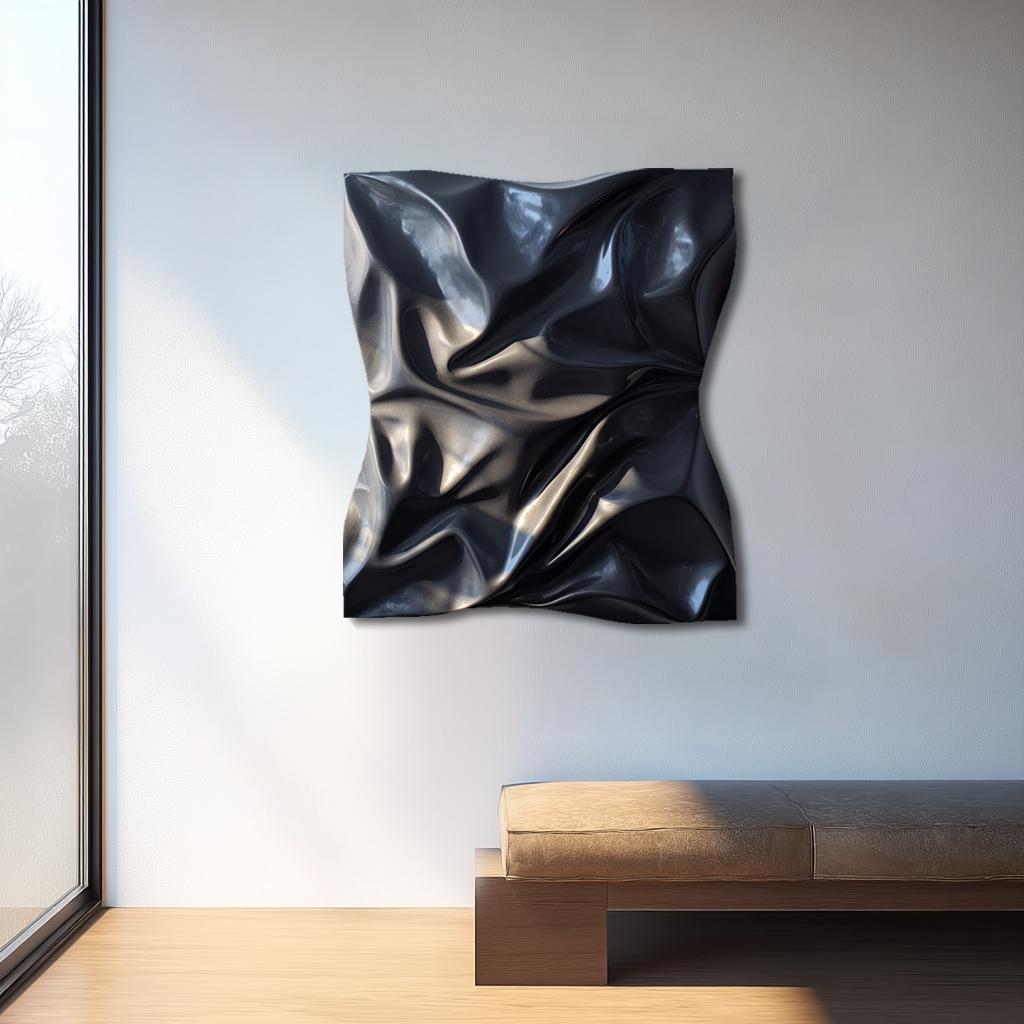 Black Wooden Abstract Wall Art- Geometric Wall Decor- 3D Wood Texture- Wood Wall Hanging- Housewarming Gift