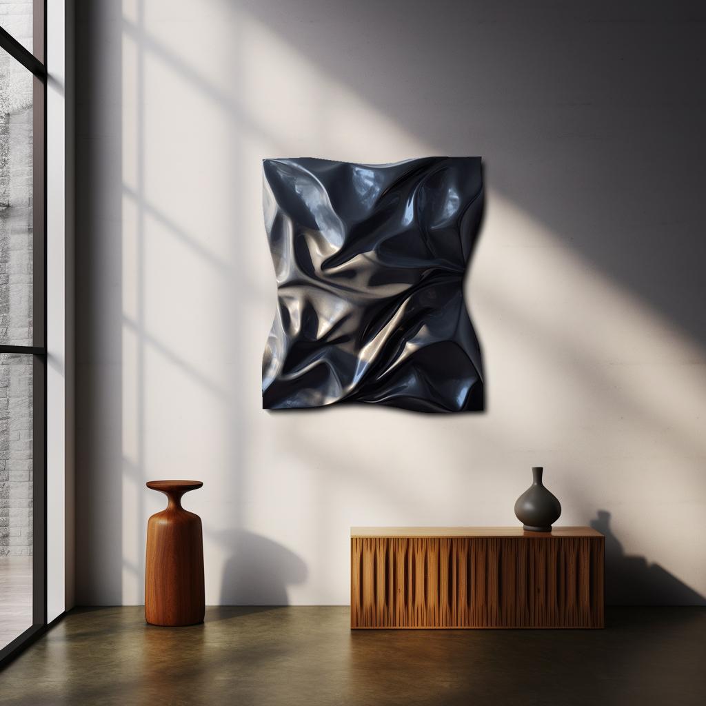 Black Wooden Abstract Wall Art- Geometric Wall Decor- 3D Wood Texture- Wood Wall Hanging- Housewarming Gift