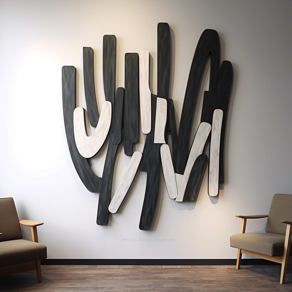 Black And White Minimalist Textured Wall Decor,Wood Carving Wall Art,3D vision,Home décor,Geometric Wall Décor,Living Room Art,Wooden Murals