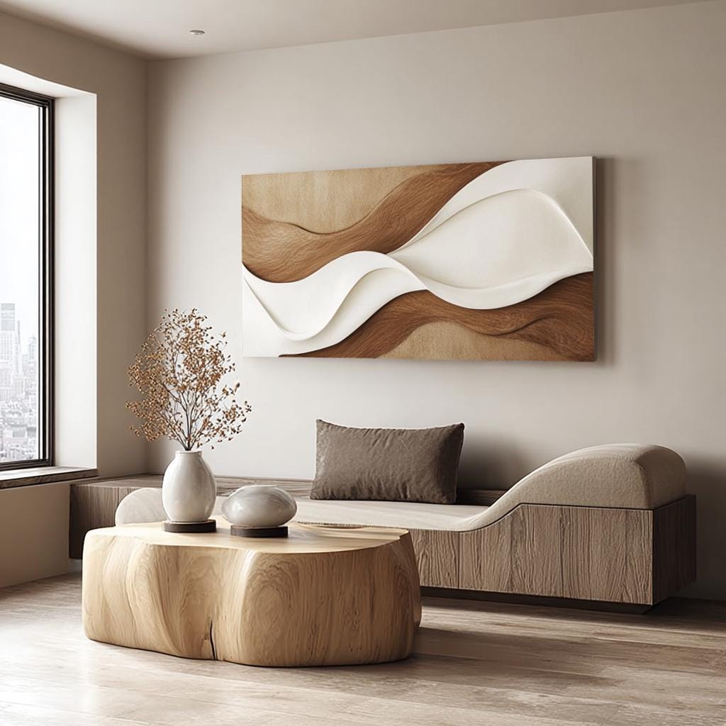 3D Wall Art Wood | Abstract Wall Art | Textured Wall Decor | Modern Wall Art | Minimalist Wall Art | Neutral Home Decor | Large Artwork