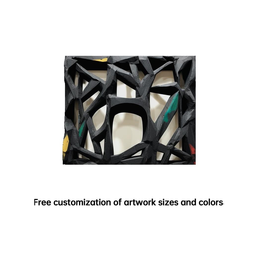 Modern Abstract Wall Art | 3D Geometric Sculpture | Black Textured Wall Decor | Contemporary Home Decor | Unique Handmade Artwork