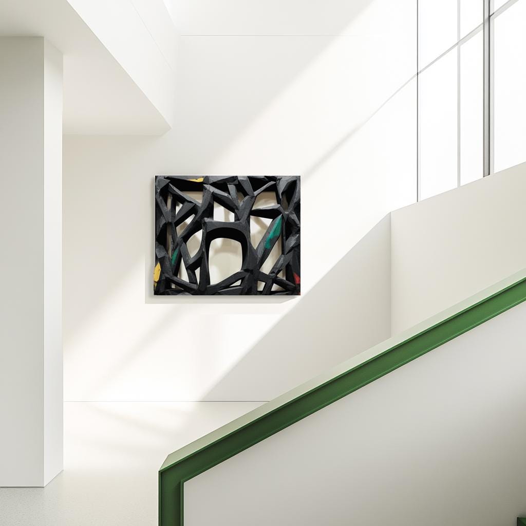 Modern Abstract Wall Art | 3D Geometric Sculpture | Black Textured Wall Decor | Contemporary Home Decor | Unique Handmade Artwork