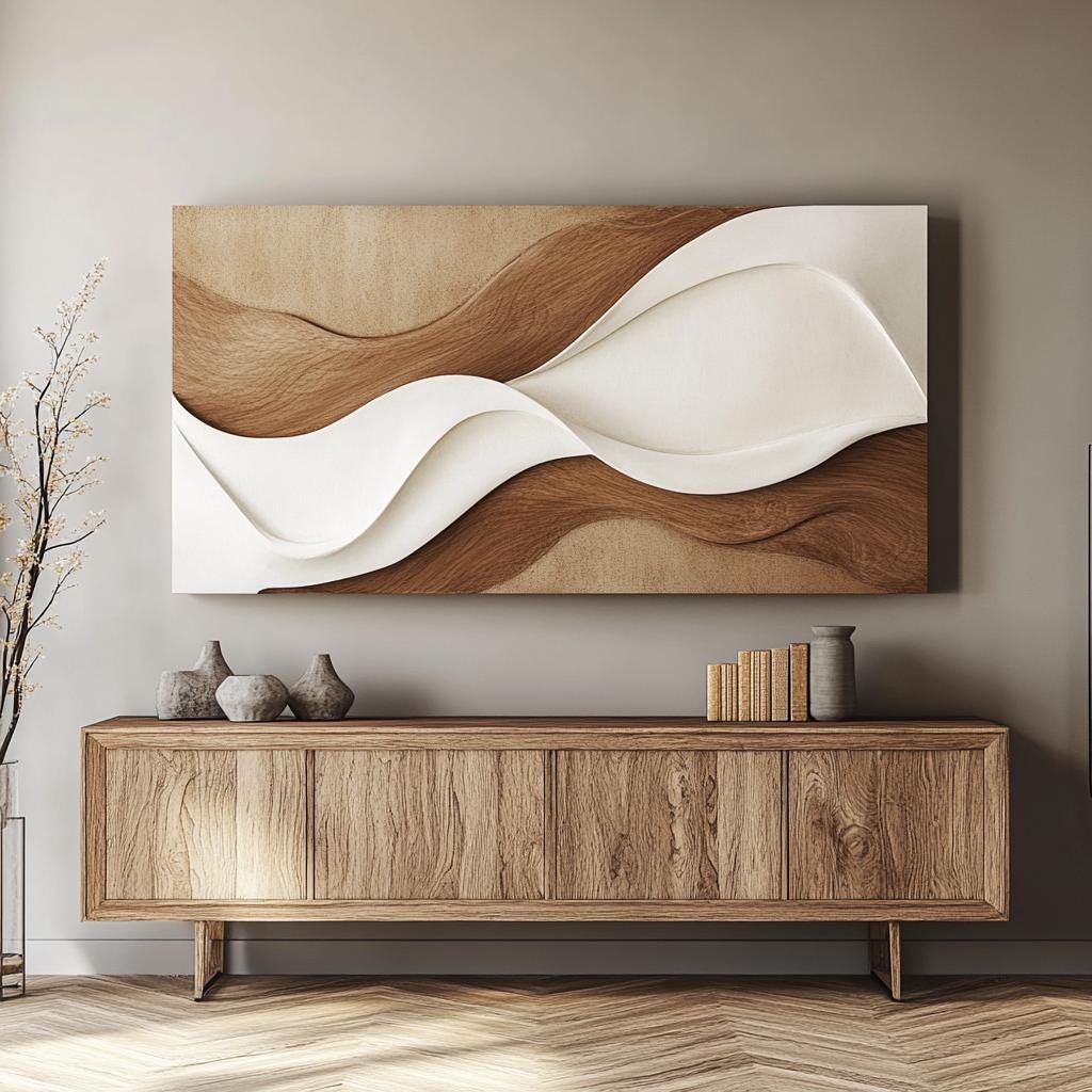 3D Wall Art Wood | Abstract Wall Art | Textured Wall Decor | Modern Wall Art | Minimalist Wall Art | Neutral Home Decor | Large Artwork