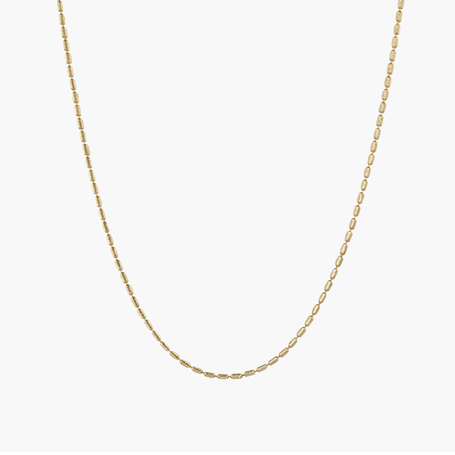 Classic Texture Beads - 1.0mm 18K Gold Diamond Necklace