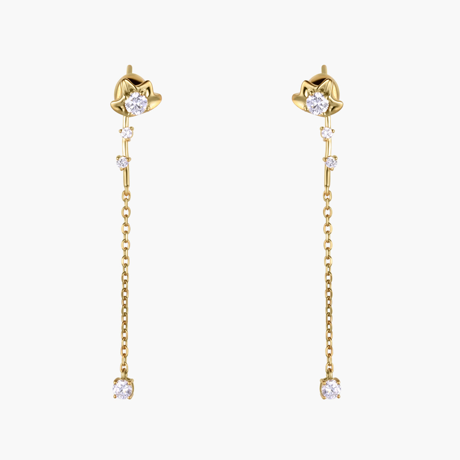 Bell Orchid 18K Gold Diamond Earrings