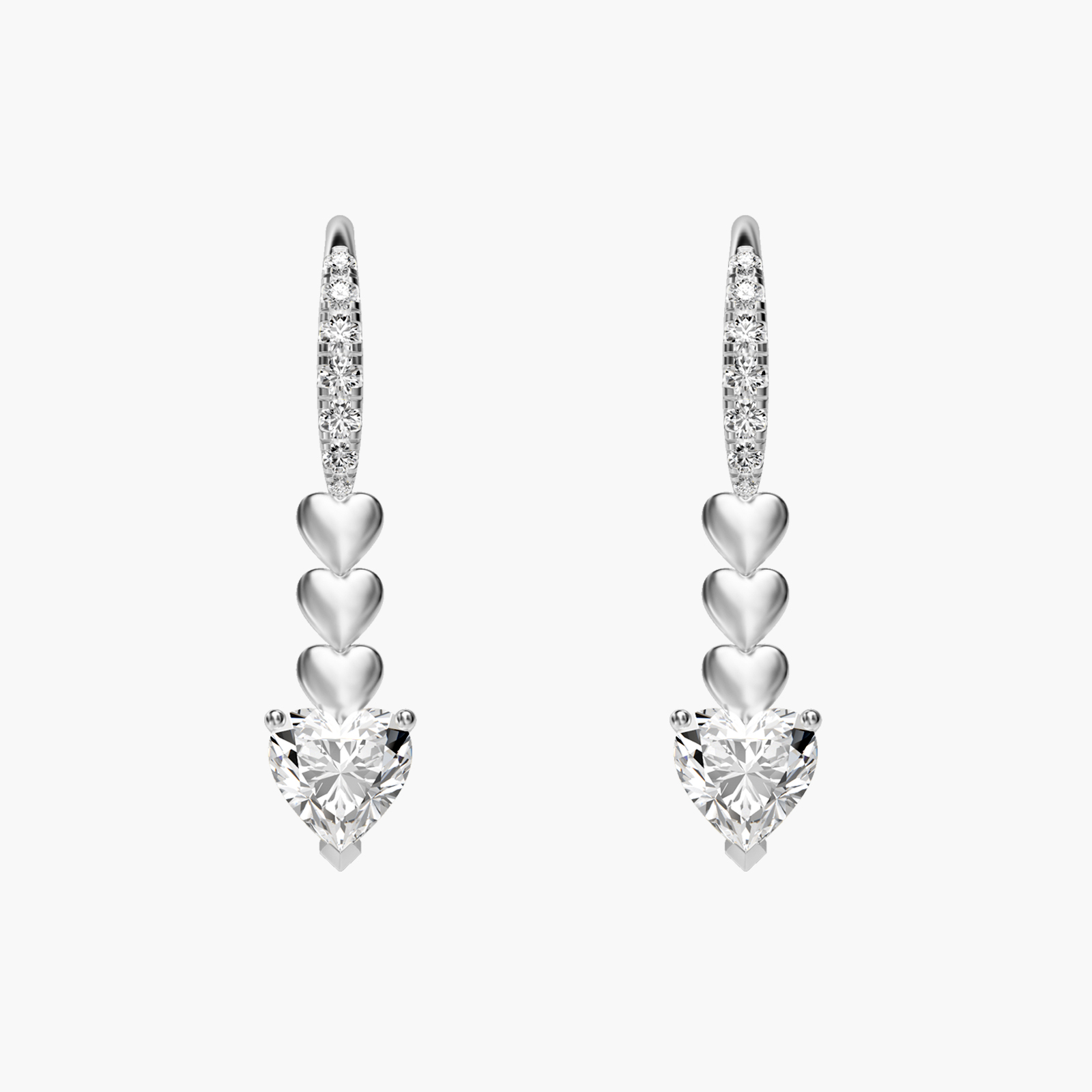 Amore Heartbeat Radiance Platinum Diamond Earrings
