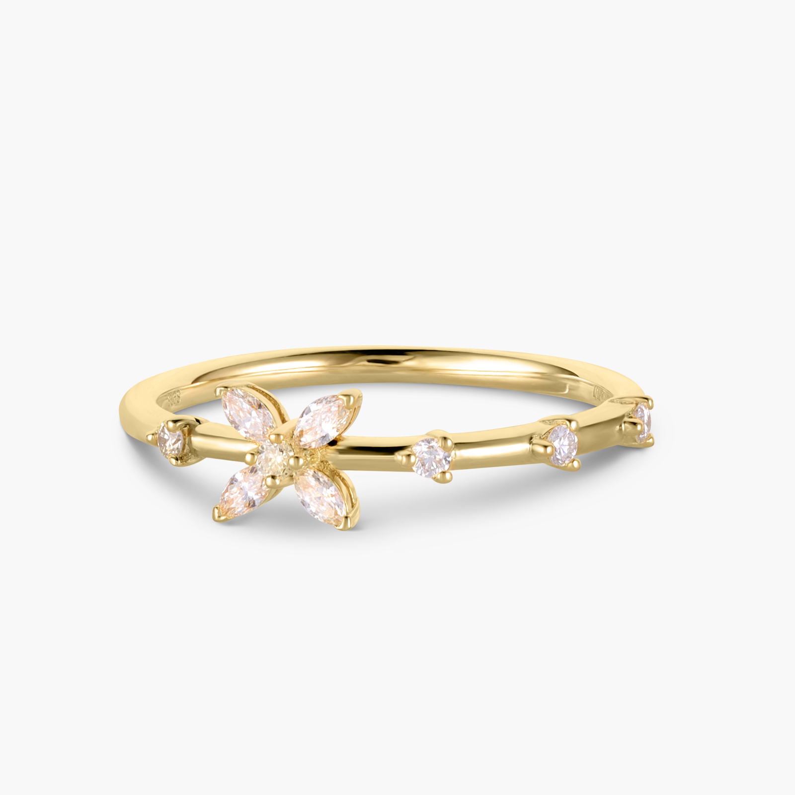 Quince branch Daily Gold Plated Diamond Ring