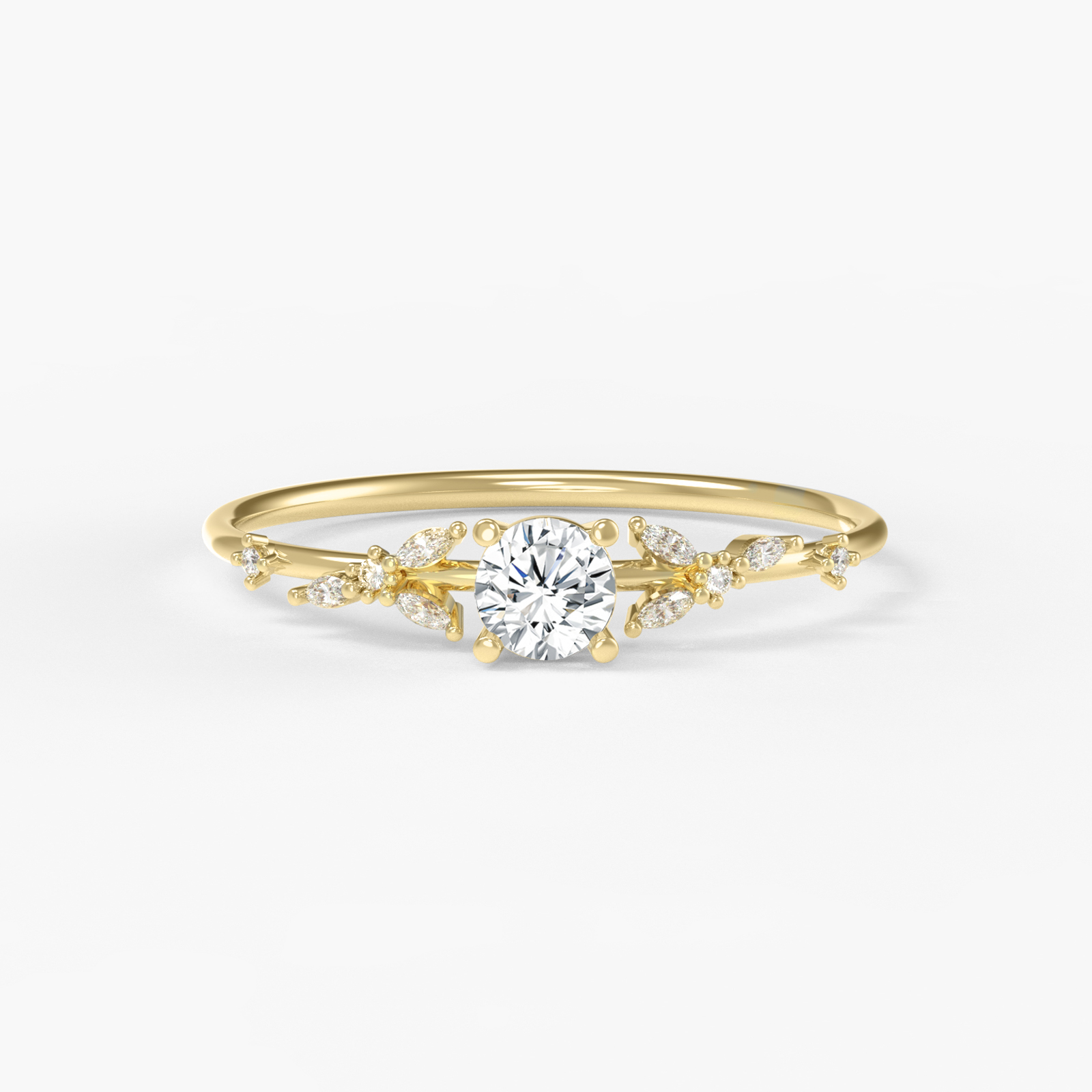 Quince Branch Nature's Promise 14K Gold Diamond Ring 3EX Cut D/E/F Color