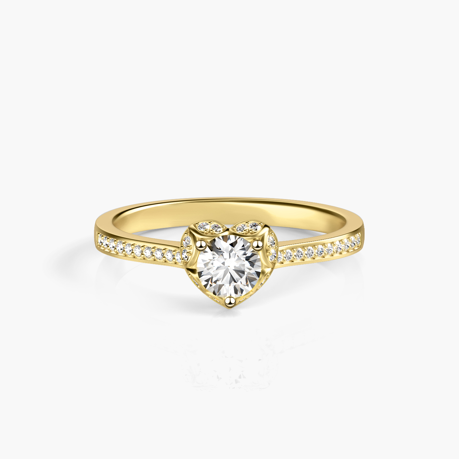 Leaf Claw 18K Gold Diamond Ring 3EX Cut D/E/F Color
