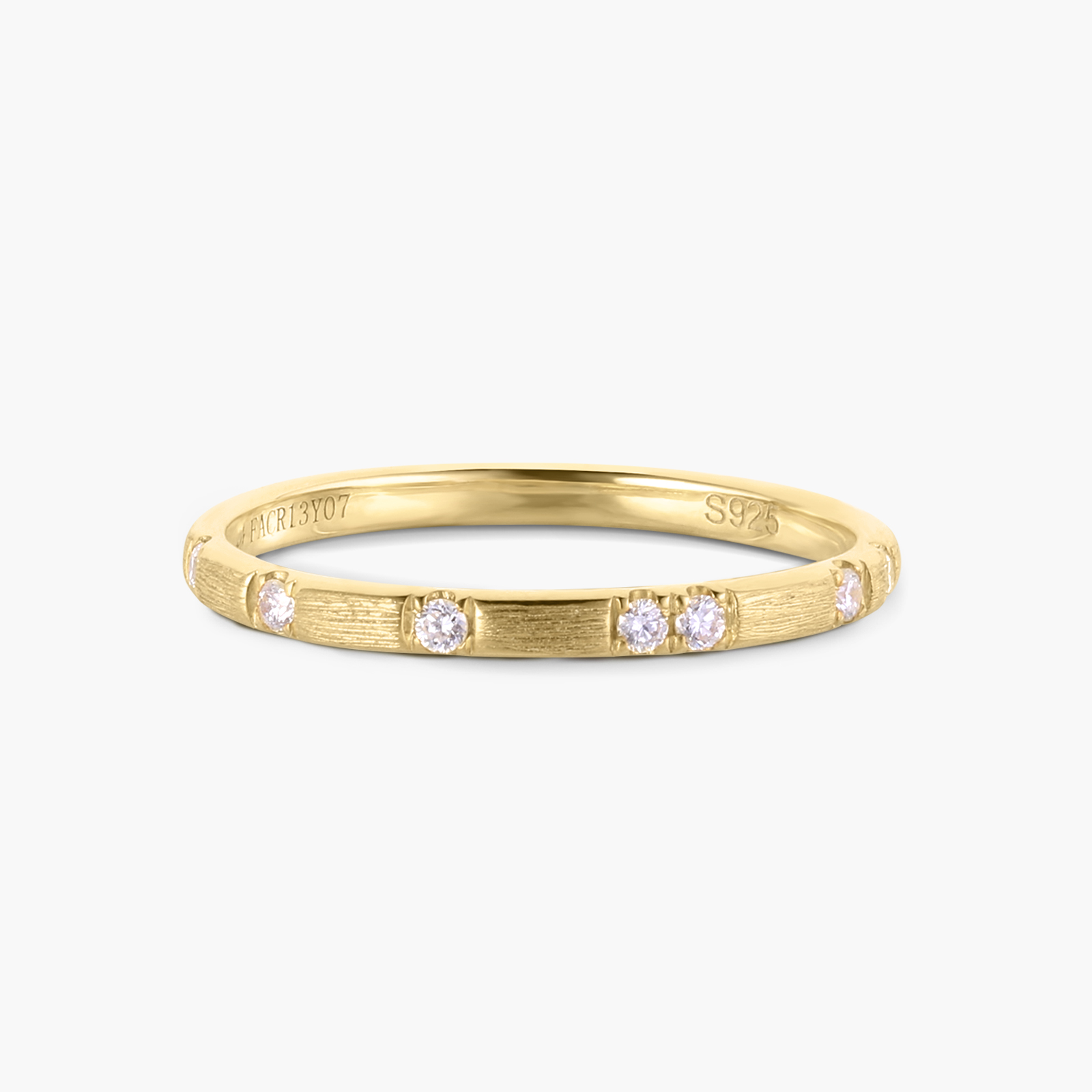 Astra Galaxy Gold Plated Curved Diamond Ring