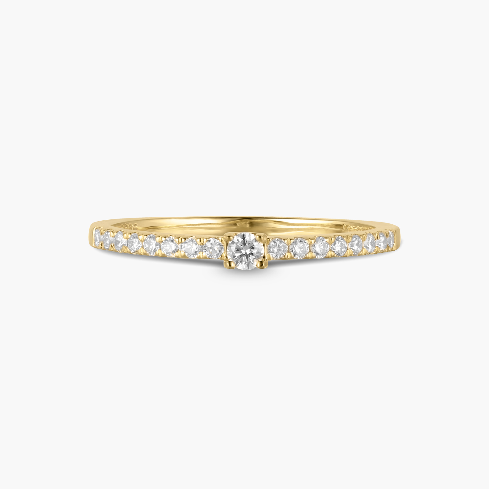 Bell Orchid Simple Gold Plated Diamond Ring
