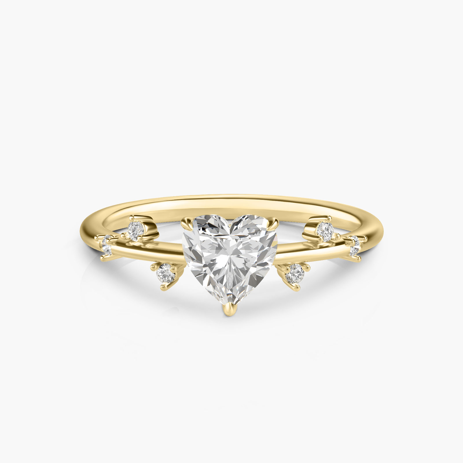 Quince branch Passionate Heart 18K Gold Diamond Ring