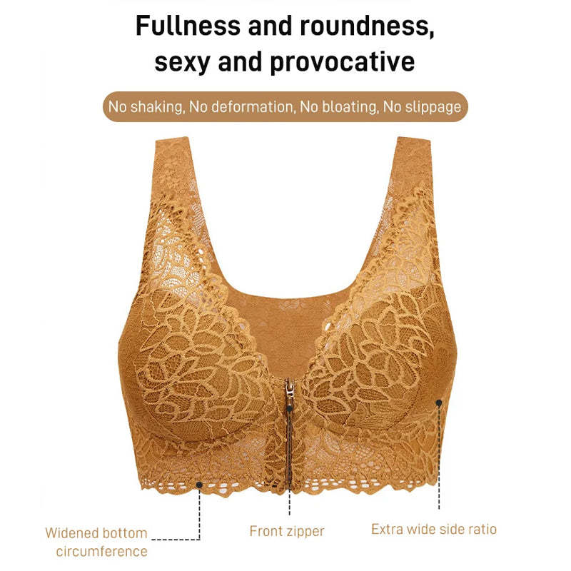 Front Zipper Sexy Lace Bra
