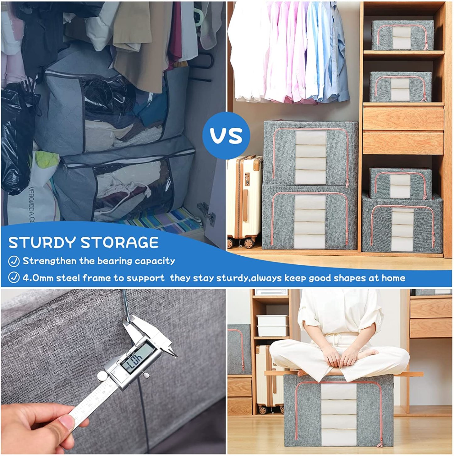 🔥Semi-Annual Sale-20% OFF🍅Hahomee™ Oxford Cloth Steel Frame Storage Box