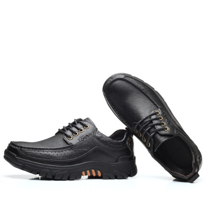 Men’s Cow Leather Waterproof Comfy Non Slip Soft Slip On Casual Shoes