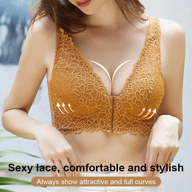 Front Zipper Sexy Lace Bra