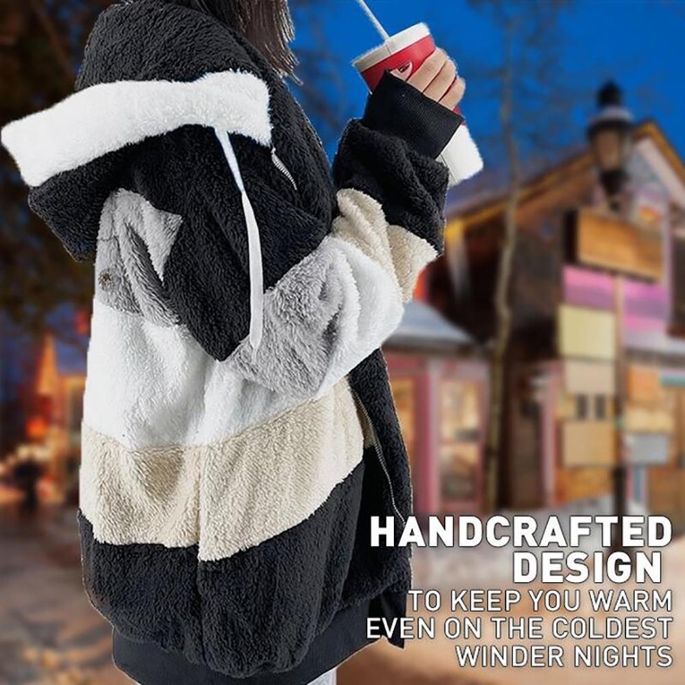 🔥50% OFF-🐑RCONTRASTING LAMB WOOL PADDED COAT🎁SPECIAL OFFE
