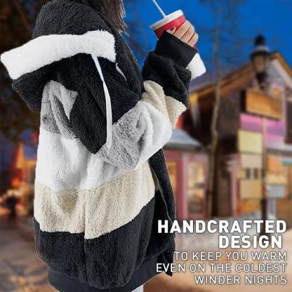 🔥50% OFF-🐑RCONTRASTING LAMB WOOL PADDED COAT🎁SPECIAL OFFE