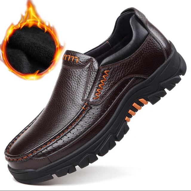 🔥HOT SALE🔥Genuine Leather Shoes Men Winter Shoes Super Keep Warm Outdoor