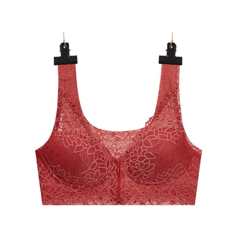 Front Zipper Sexy Lace Bra