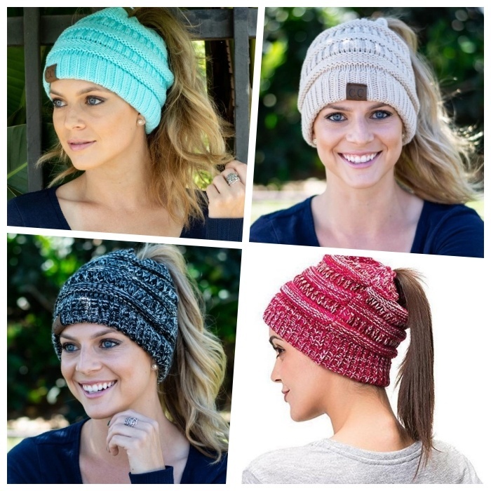 Soft Knit Ponytail Beanie