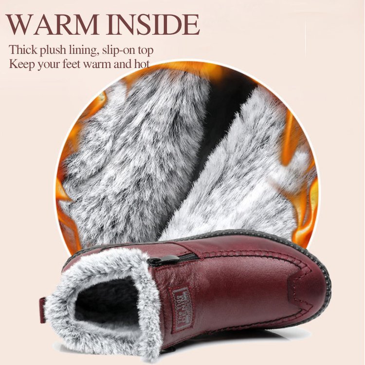 Women's Genuine Leather Non-Slip Zipper Ankle Boots