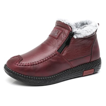 Women's Genuine Leather Non-Slip Zipper Ankle Boots