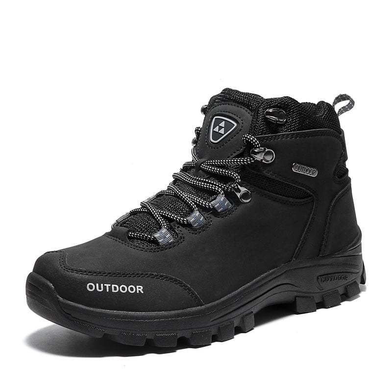 Plush Lighted Genuine Leather Winter Warm Mens Fur Snow Boots