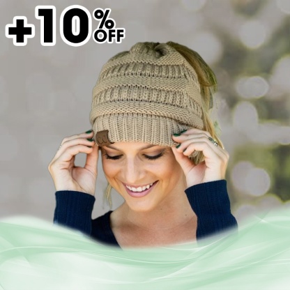 Soft Knit Ponytail Beanie