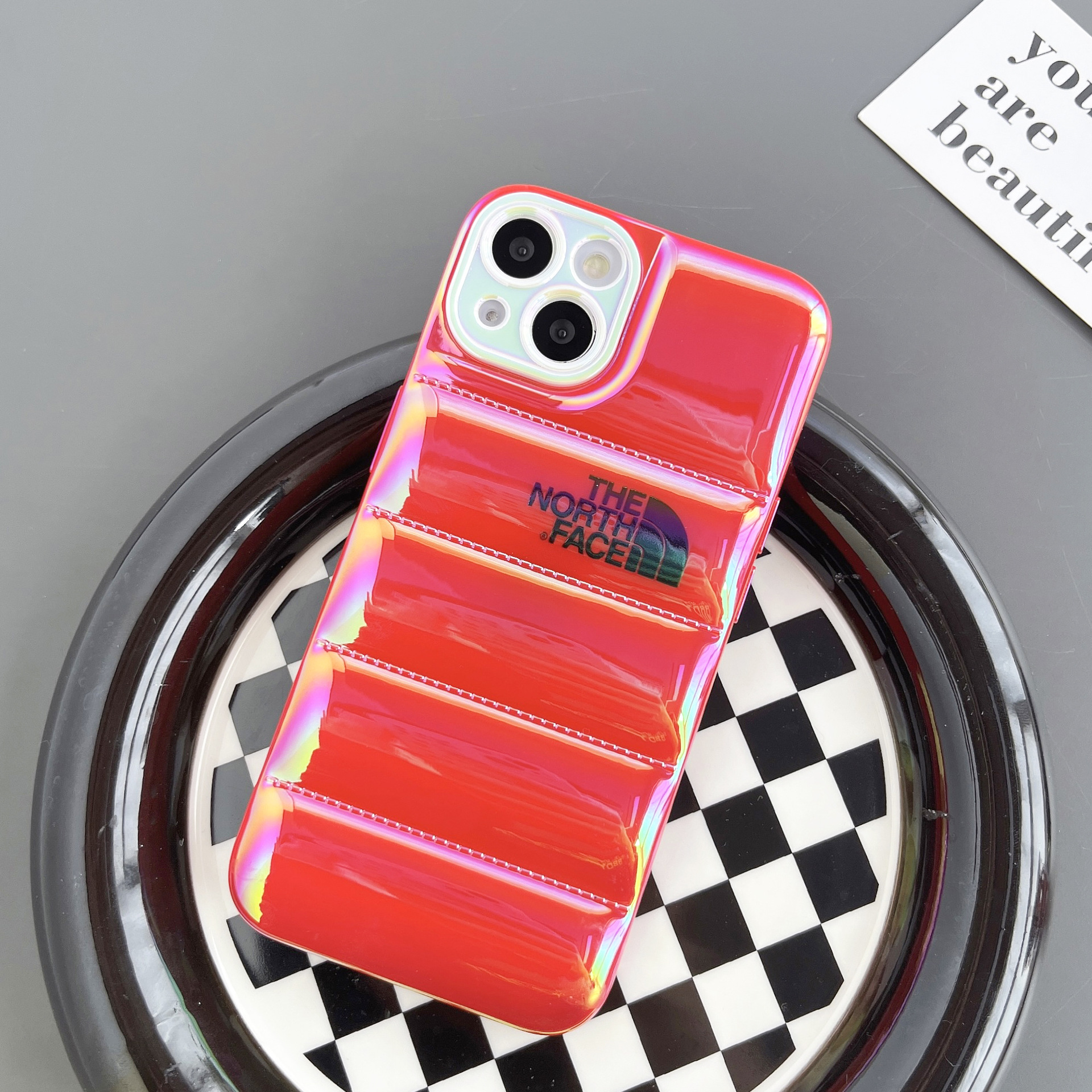 The North Face 3D Goose Down Jacket iphone Case-Neon Color Plating