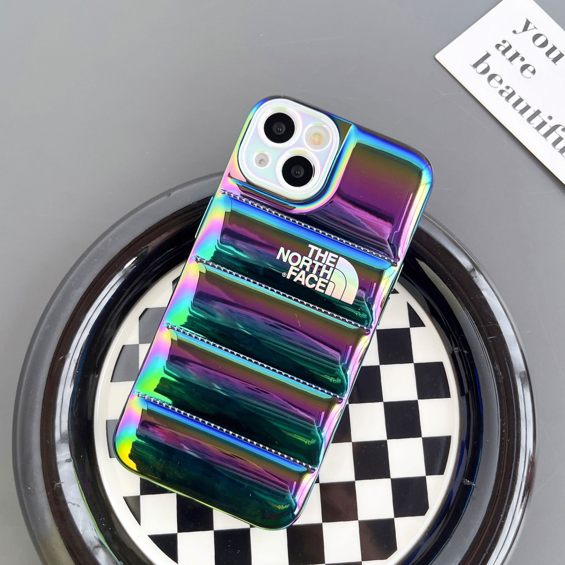 The North Face 3D Goose Down Jacket iphone Case-Neon Color Plating