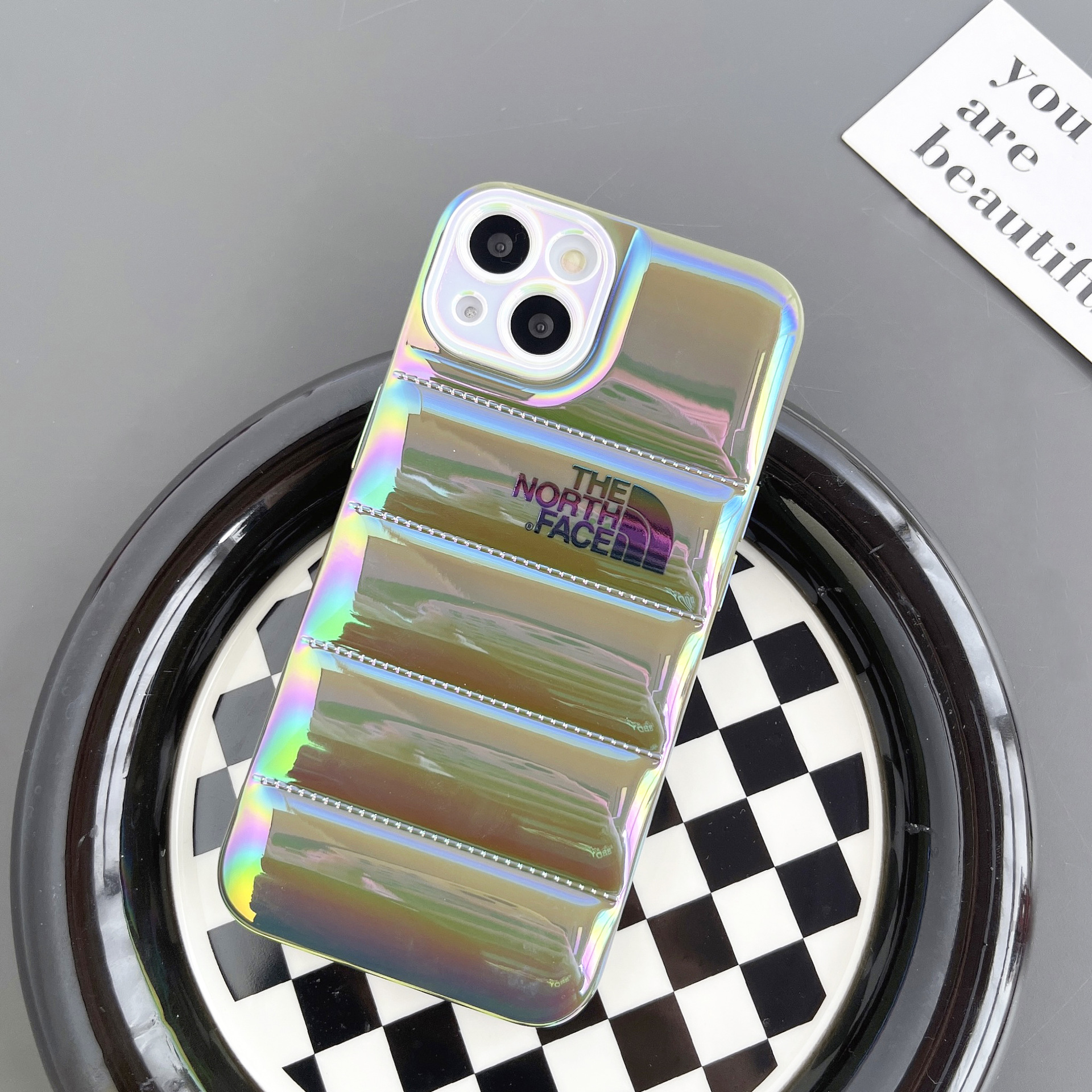 The North Face 3D Goose Down Jacket iphone Case-Neon Color Plating
