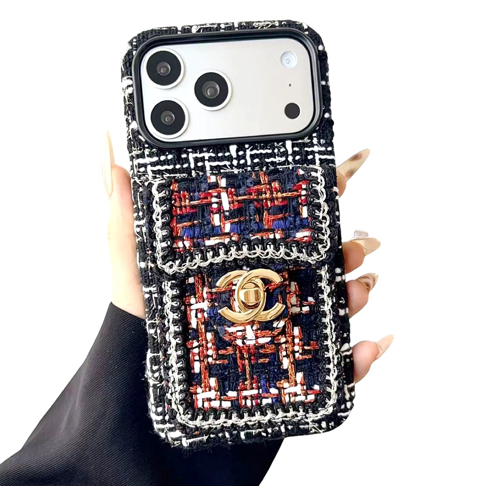 Chanel Embroidered Luxury Soft iPhone Wallet Case