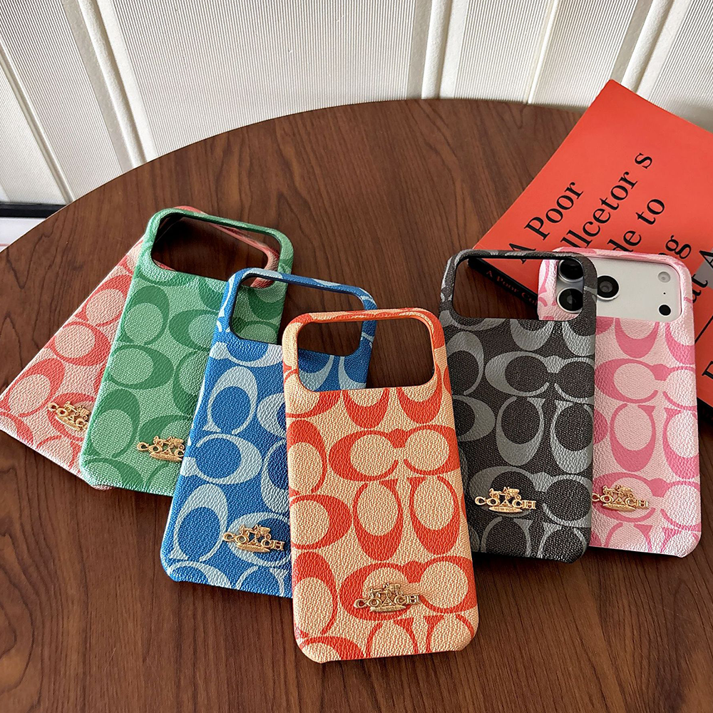 Coach Rainbow Leather iPhone Case