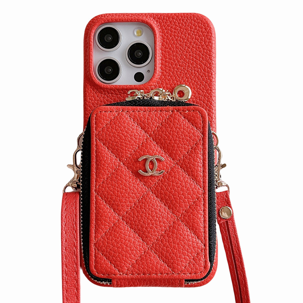 Chanel Leather iPhone Wallet Case With Crossbody Strap
