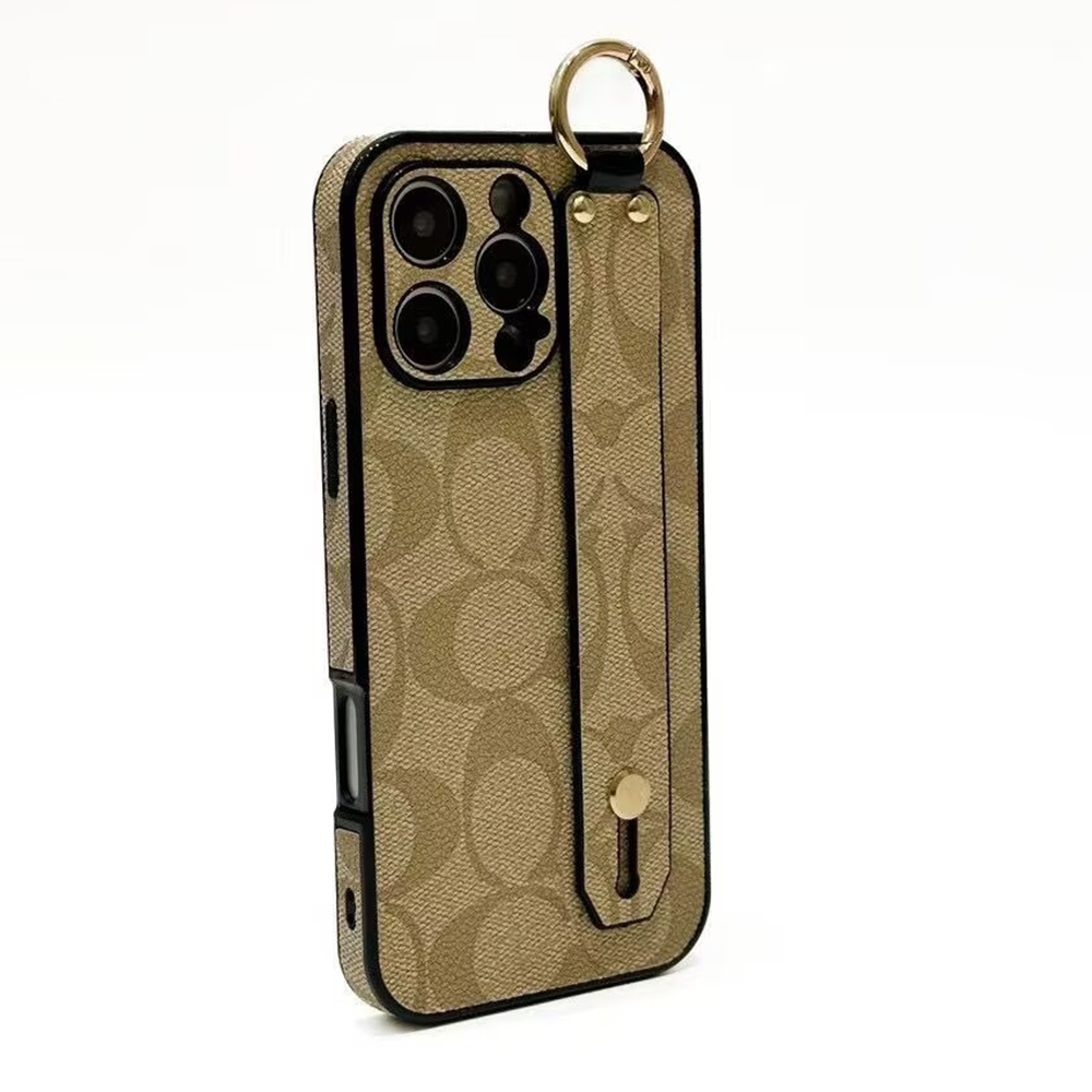 Coach Leather iPhone Case With wrist strap support