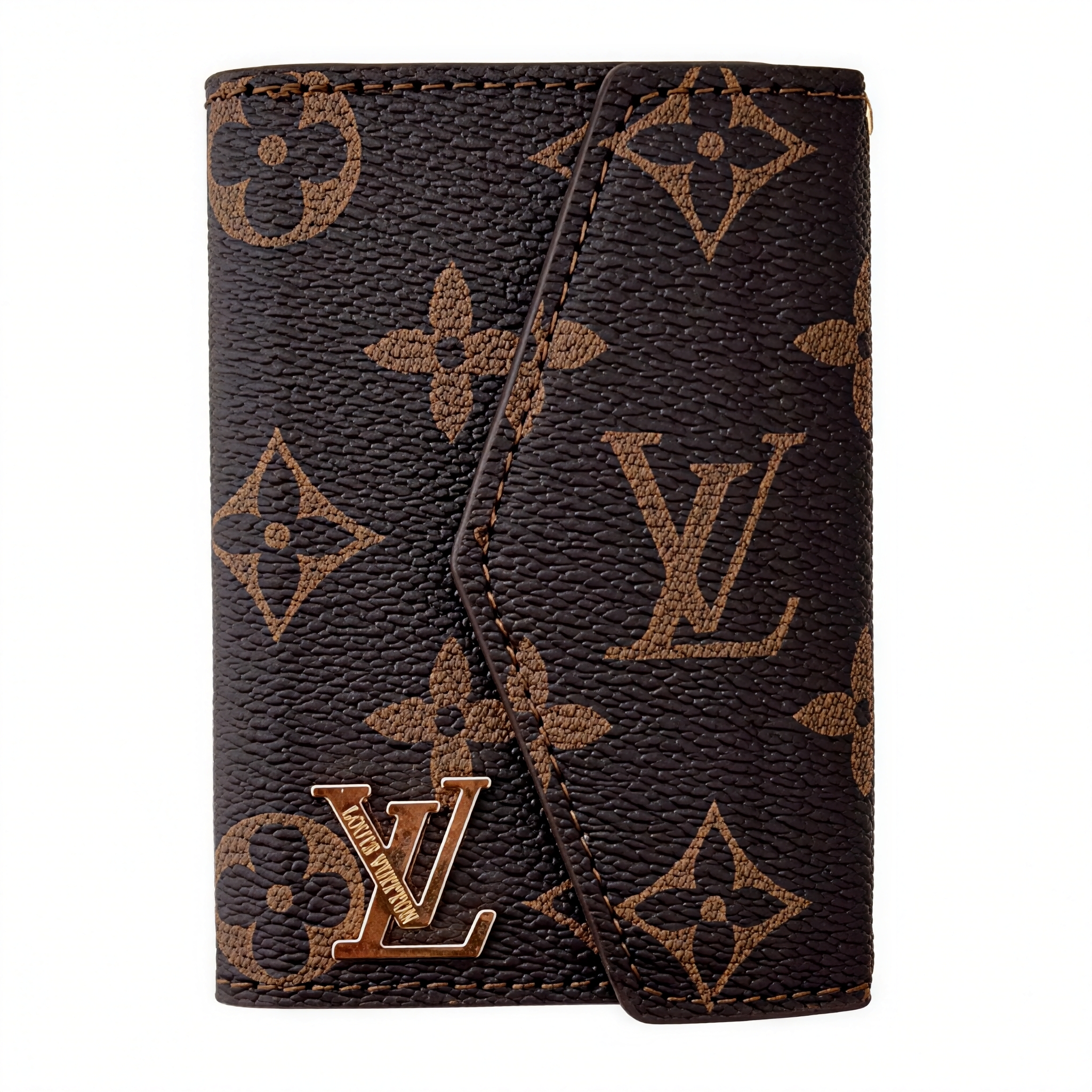 Louis Vuitton Gucci Luxury Leather Wallet Card Holder & Coin Purse With Snap Closure