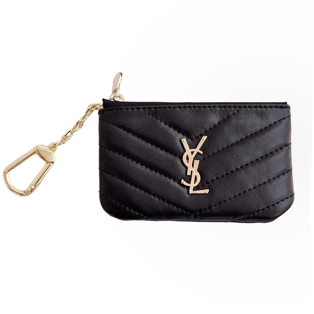 YSL Luxury Leather Zipper Coin Purse