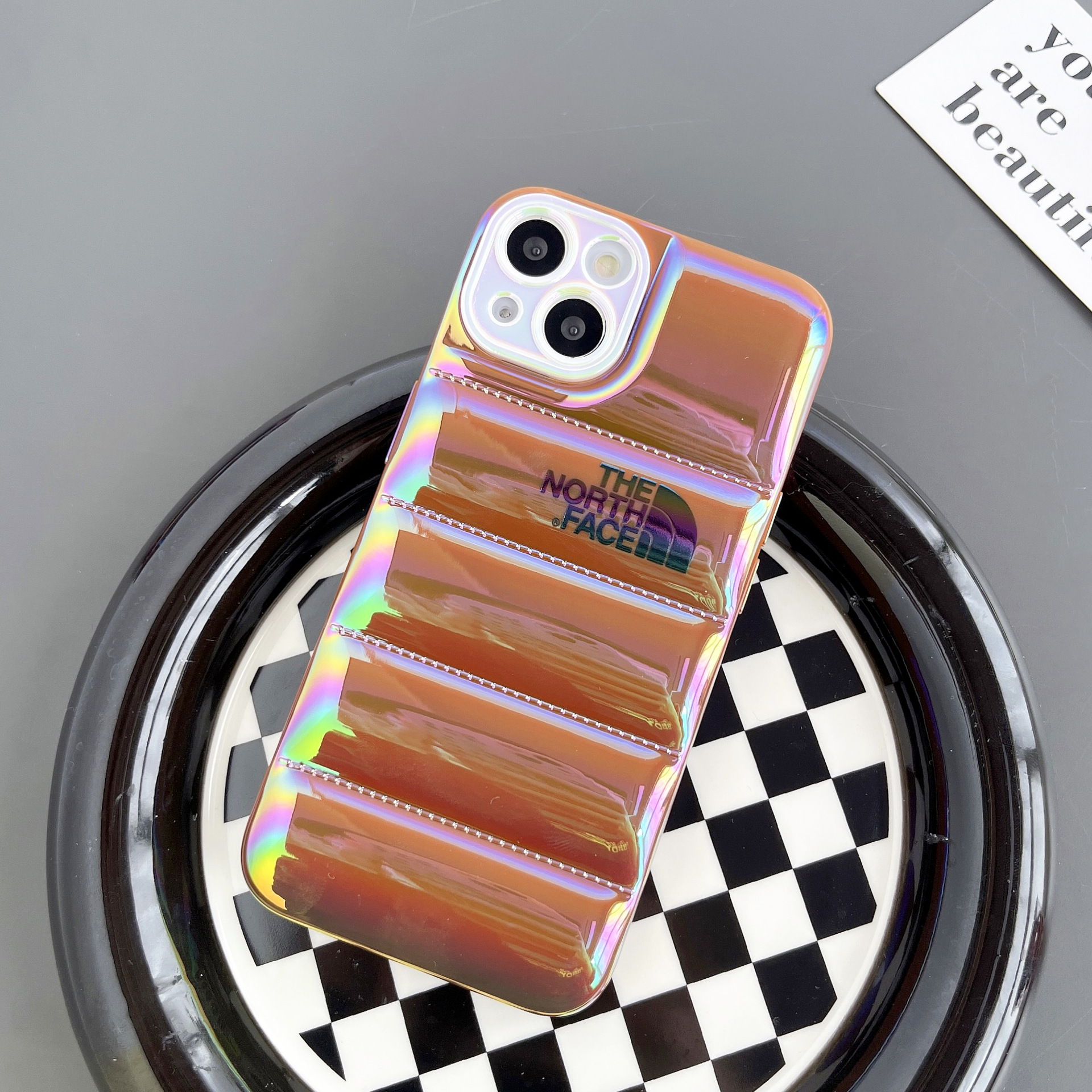 The North Face 3D Goose Down Jacket iphone Case-Neon Color Plating