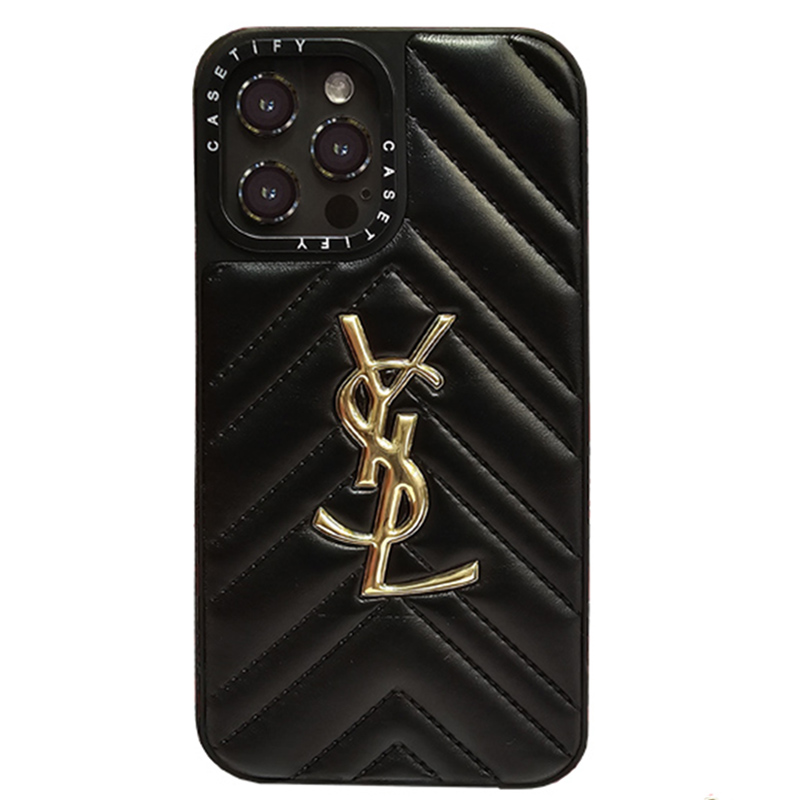 YSL Luxury Leather iPhone Case