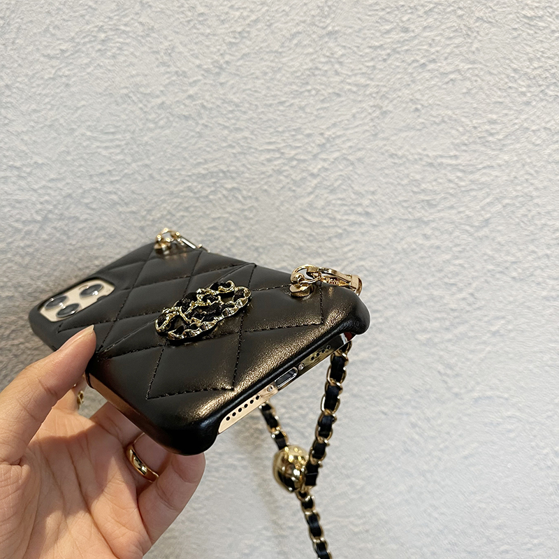 Leather iPhone Wallet Case With Crossbody Strap 