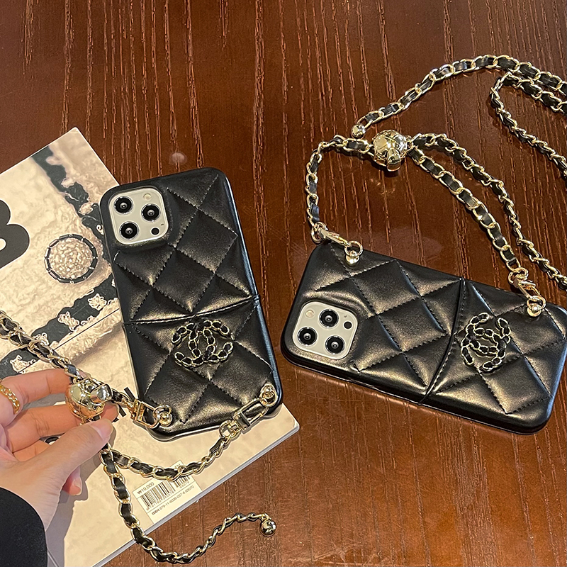 Leather iPhone Wallet Case With Crossbody Strap 