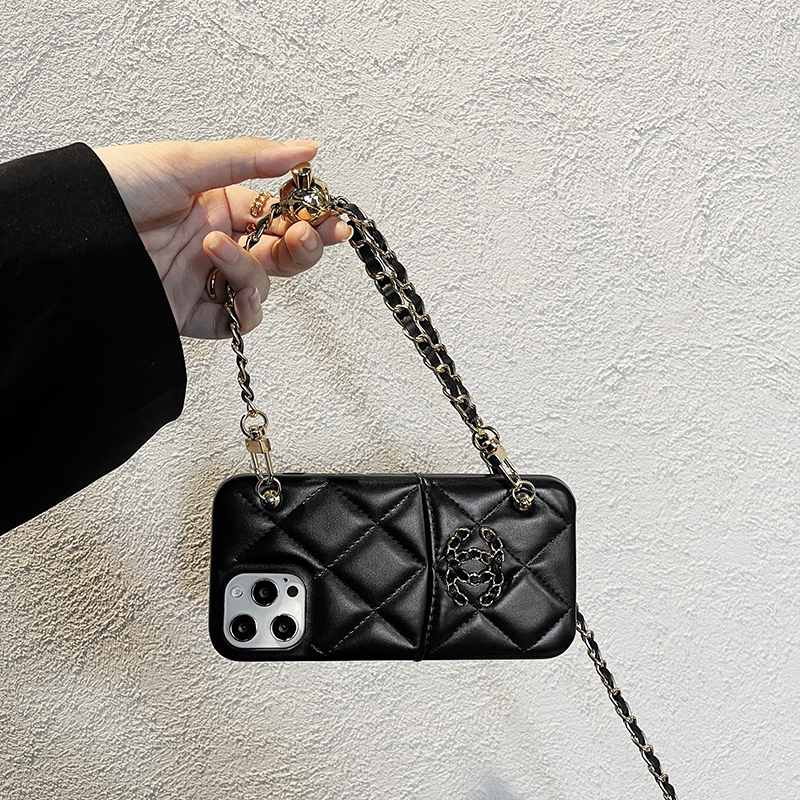 Leather iPhone Wallet Case With Crossbody Strap 