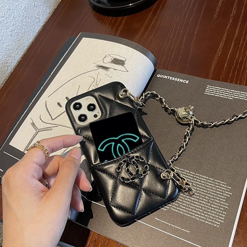 Leather iPhone Wallet Case With Crossbody Strap 