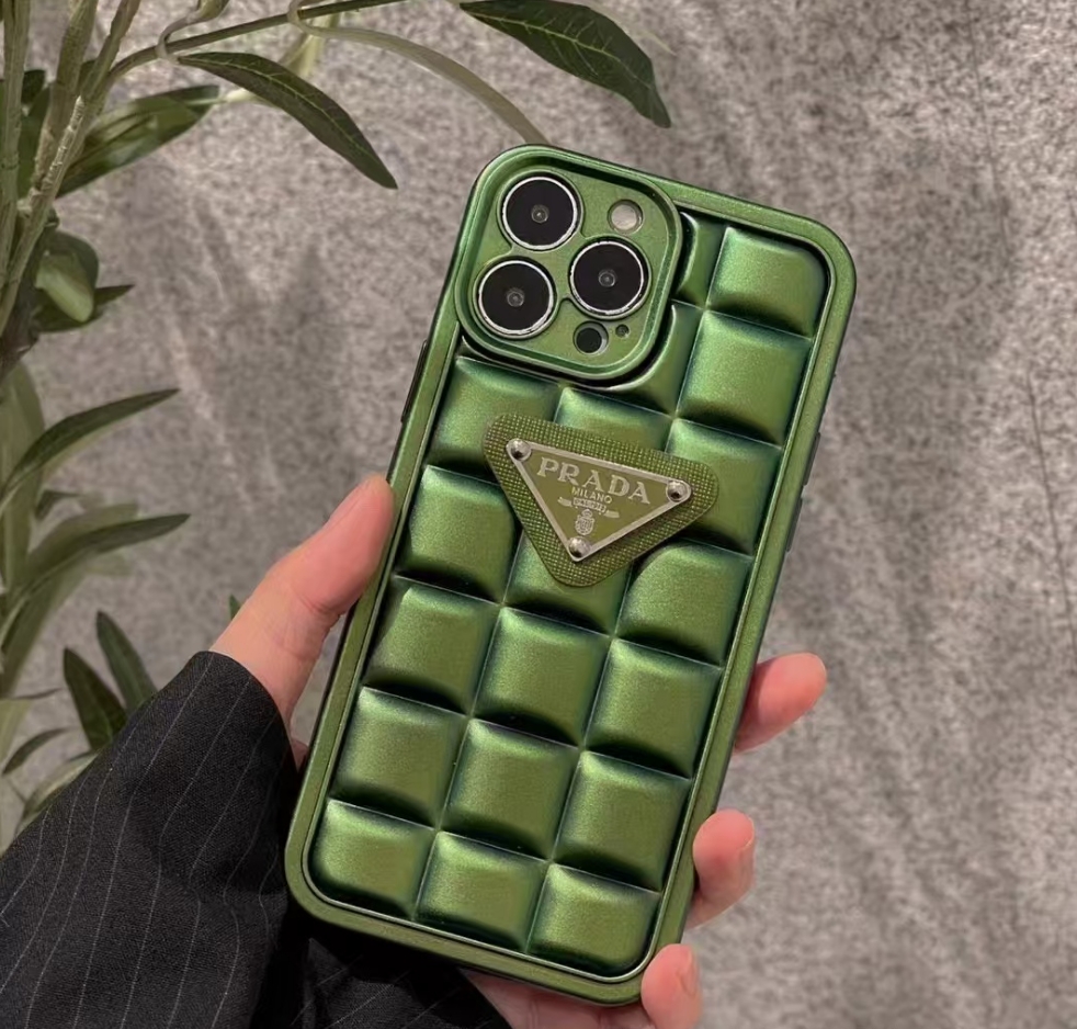 Checkered Metal Triangle Label PR iPhone Case