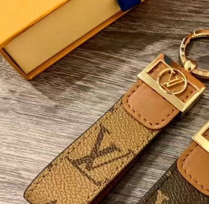 Leather letter keychain