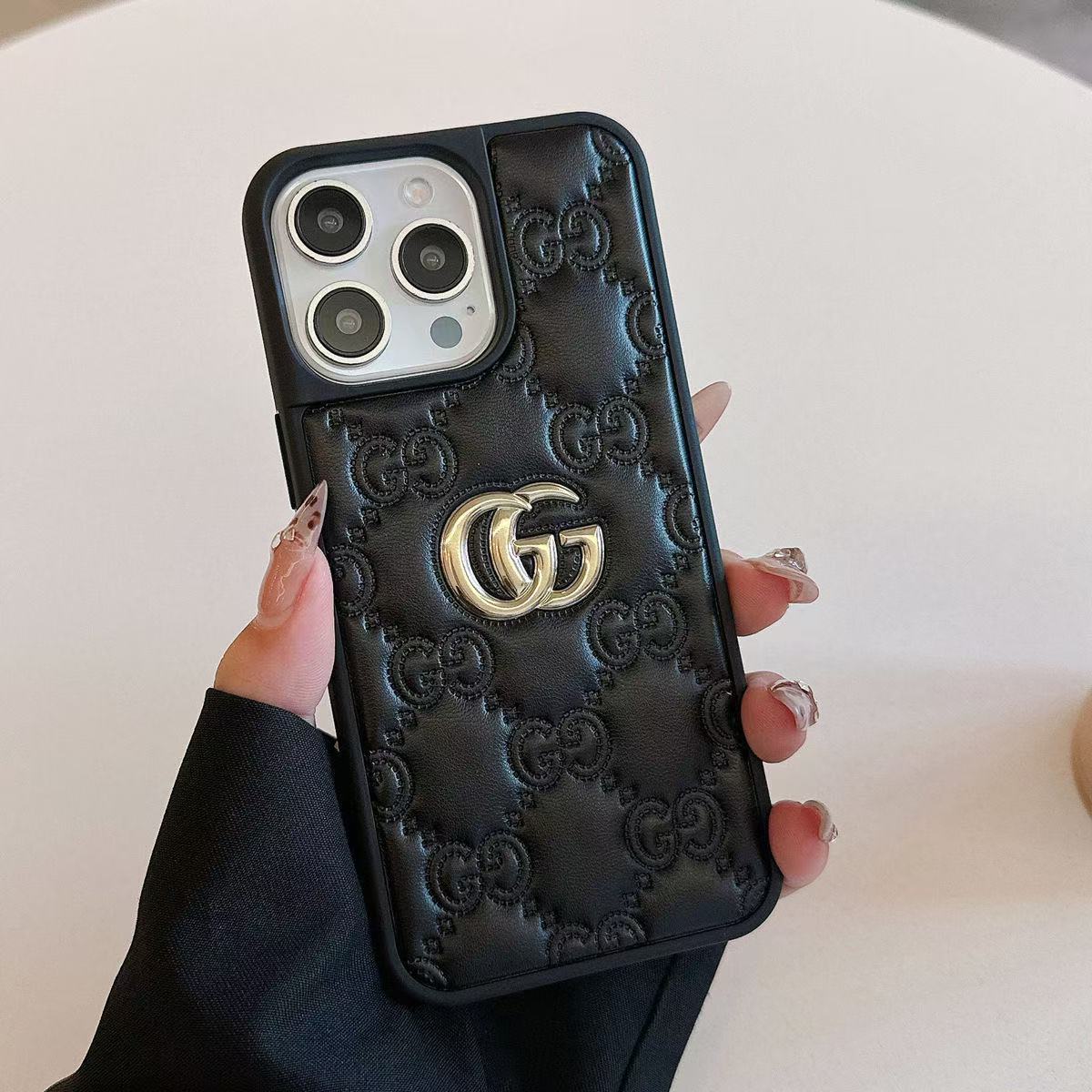 Luxury Leather GG iPhone Wallet Case