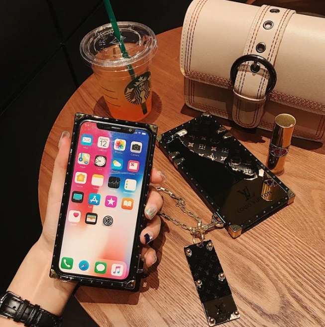 Luxury Square iPhone Case with Chain
