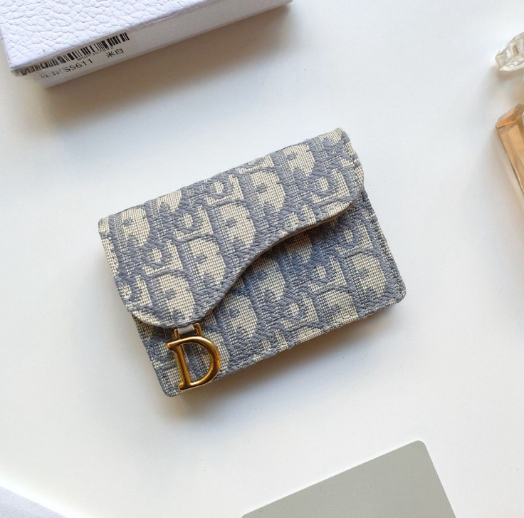 Fashion CD Wallet Card Holder & Coin Purse With Snap Closure